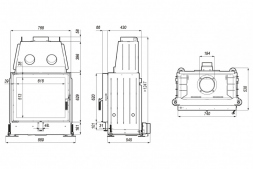 Топка DEFRO HOME PORTAL ME, 12 кВт, 740/629мм