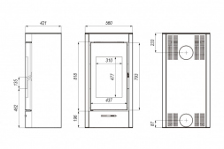Печь DEFRO HOME ORTI, 9 кВт, красная сталь
