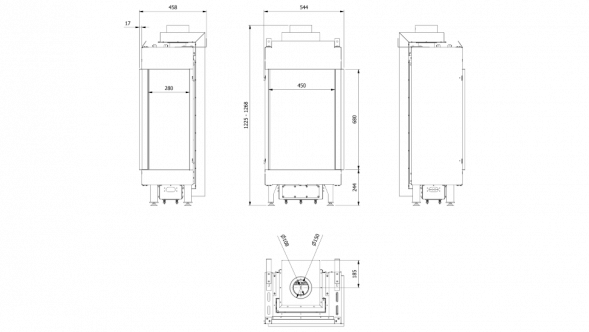 Топка на газу LEO/P/45/68/G20, магистральный газ