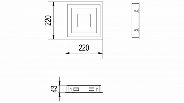 Решетка WIND Графитовая 22х22