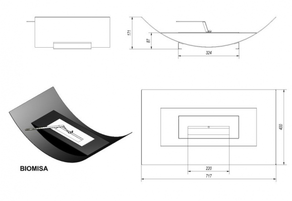 Биокамин Misa (черная)