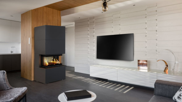 Каминокомплект Home Easy Box с топкой NBC (В корпусе черного цвета с черной футеровкой)